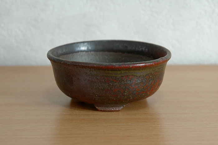 黄瀬戸マット釉丸盆栽鉢（Matt Seto yellow glaze bonsai pot）p0001-1・Syoko Kunii bonsai pot of Best Selection｜國井正子盆栽鉢作家のベストセレクション