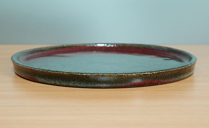 辰砂釉丸水盤（Flambe glaze suiban）0021-2・Syoko Kunii bonsai pot of Best Selection｜國井正子盆栽鉢作家のベストセレクション