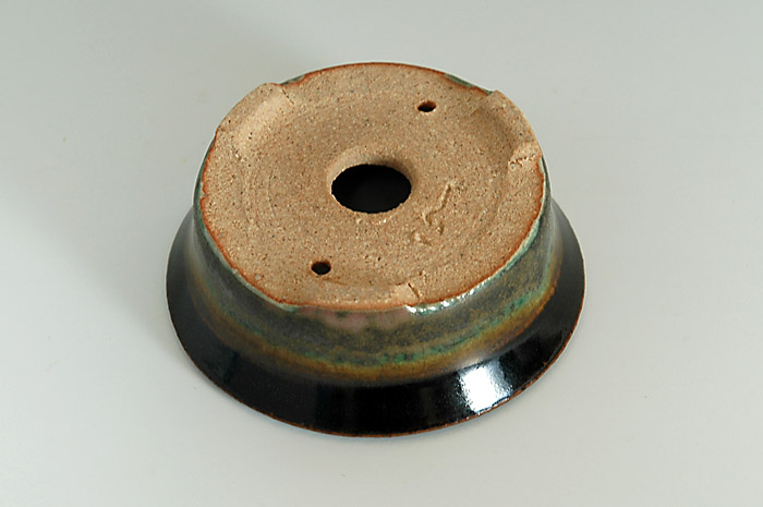 織部釉丸盆栽鉢(Oribe glaze bonsai pot)0025-2・Syoko Kunii bonsai pot of Best Selection|國井正子盆栽鉢作家のベストセレクション