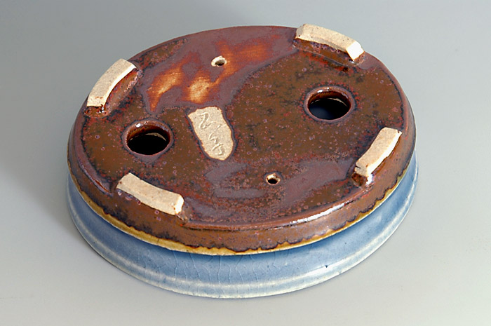 國井正子盆栽鉢のベストセレクション｜鉄赤釉楕円盆栽鉢（Iron red glaze bonsai pot）0038・Syoko Kunii bonsai pot of Best Selection