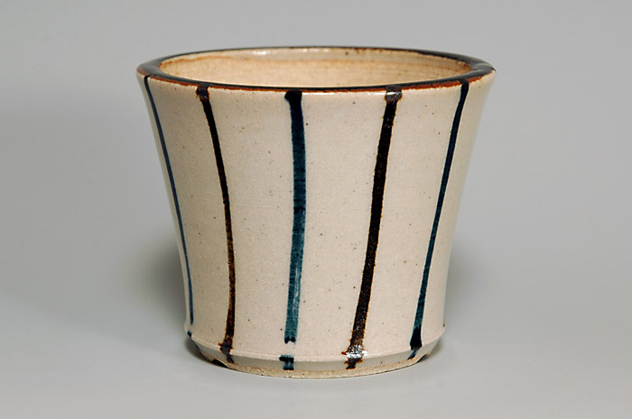 下絵付透明釉丸盆栽鉢(Glaze with design bonsai pot)0051-1・Syoko Kunii bonsai pot of Best Selection|國井正子盆栽鉢作家のベストセレクション