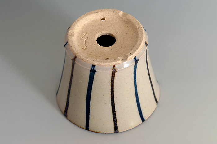 下絵付透明釉丸盆栽鉢(Glaze with design bonsai pot)0051-2・Syoko Kunii bonsai pot of Best Selection|國井正子盆栽鉢作家のベストセレクション