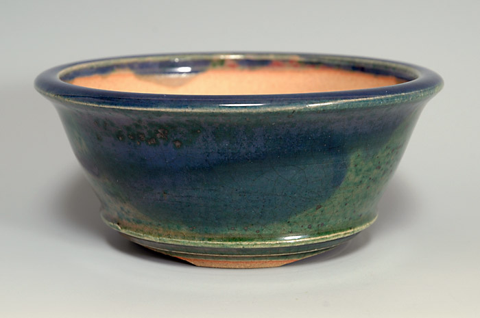 織部釉丸盆栽鉢（Oribe glaze bonsai pot）0052-3・Syoko Kunii bonsai pot of Best Selection｜國井正子盆栽鉢作家のベストセレクション