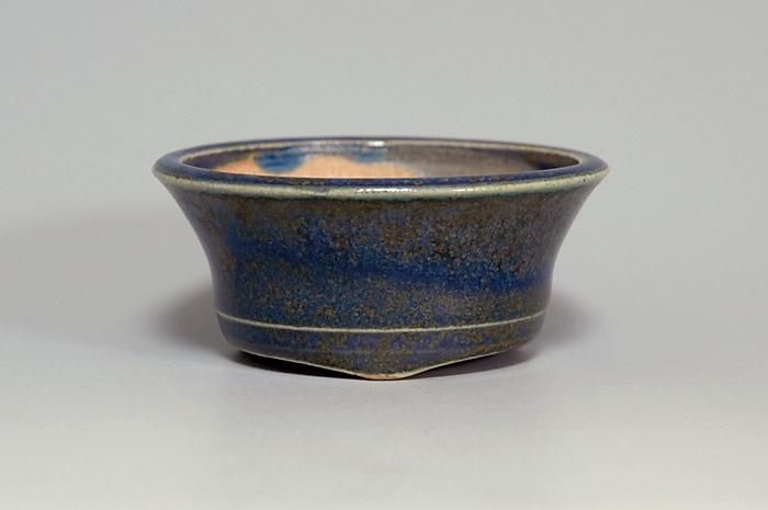 織部釉丸盆栽鉢（Oribe glaze bonsai pot）0059-1・Syoko Kunii bonsai pot of Best Selection｜國井正子盆栽鉢作家のベストセレクション