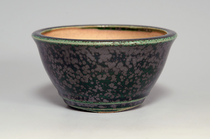 國井正子盆栽鉢のベストセレクション｜織部釉丸盆栽鉢（Oribe glaze bonsai pot）0061・Syoko Kunii bonsai pot of Best Selection