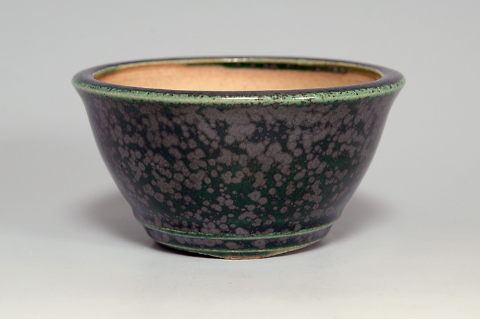 織部釉丸盆栽鉢（Oribe glaze bonsai pot）0061-1・Syoko Kunii bonsai pot of Best Selection｜國井正子盆栽鉢作家のベストセレクション