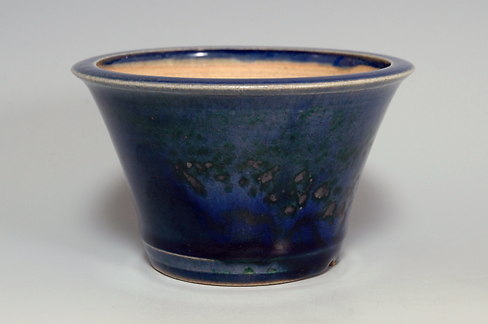 織部釉丸盆栽鉢（Oribe glaze bonsai pot）0071-1・Syoko Kunii bonsai pot of Best Selection｜國井正子盆栽鉢作家のベストセレクション