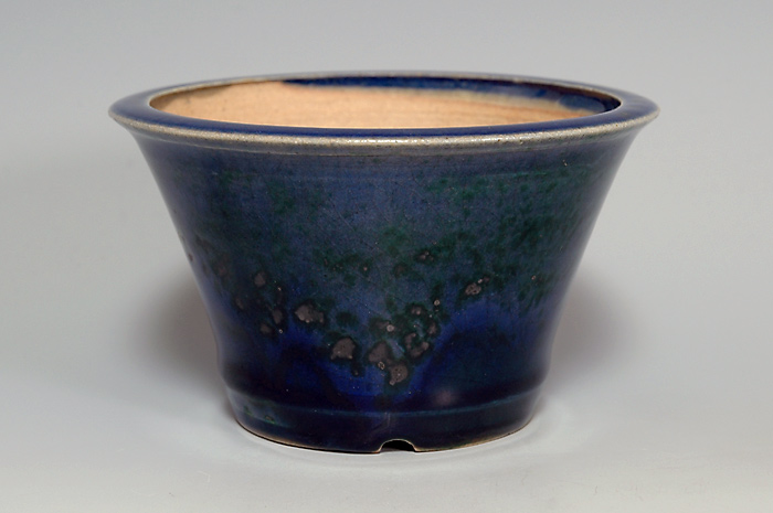 織部釉丸盆栽鉢（Oribe glaze bonsai pot）0071-2・Syoko Kunii bonsai pot of Best Selection｜國井正子盆栽鉢作家のベストセレクション