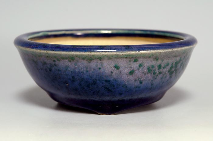 織部釉丸盆栽鉢（Oribe glaze bonsai pot）0092-1・Syoko Kunii bonsai pot of Best Selection｜國井正子盆栽鉢作家のベストセレクション