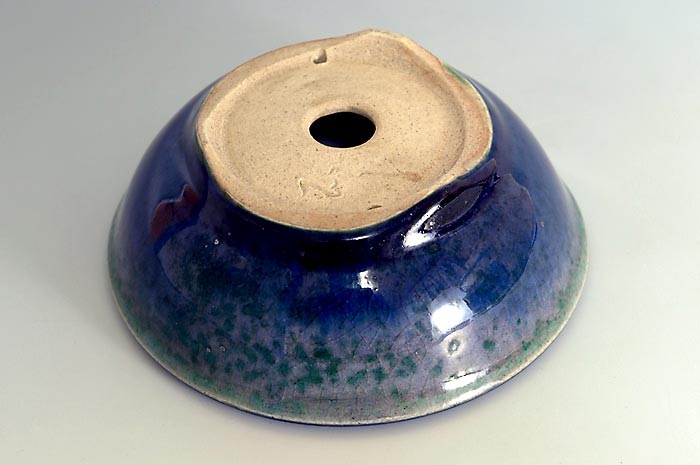 織部釉丸盆栽鉢（Oribe glaze bonsai pot）0092-2・Syoko Kunii bonsai pot of Best Selection｜國井正子盆栽鉢作家のベストセレクション