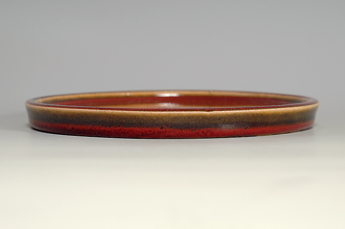 辰砂釉丸水盤（Flambe glaze suiban）0097-1・Syoko Kunii bonsai pot of Best Selection｜國井正子盆栽鉢作家のベストセレクション