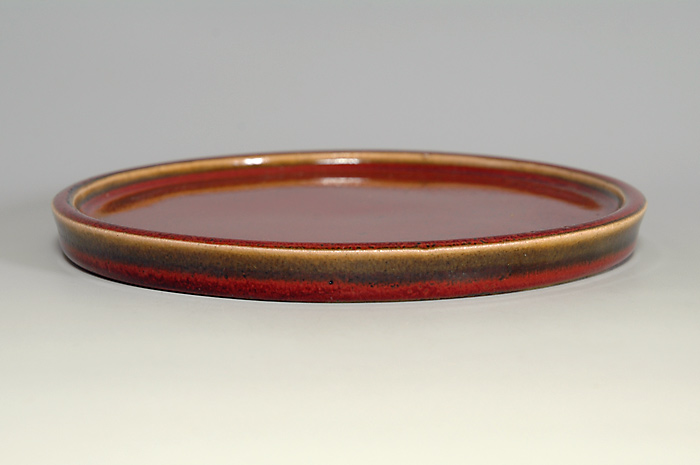 辰砂釉丸水盤（Flambe glaze suiban）0097-2・Syoko Kunii bonsai pot of Best Selection｜國井正子盆栽鉢作家のベストセレクション