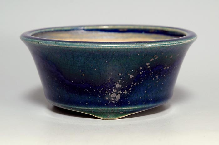 織部釉丸盆栽鉢（Oribe glaze bonsai pot）0101-1・Syoko Kunii bonsai pot of Best Selection｜國井正子盆栽鉢作家のベストセレクション