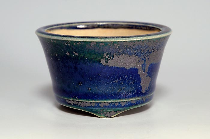 織部釉丸盆栽鉢（Oribe glaze bonsai pot）0102-1・Syoko Kunii bonsai pot of Best Selection｜國井正子盆栽鉢作家のベストセレクション