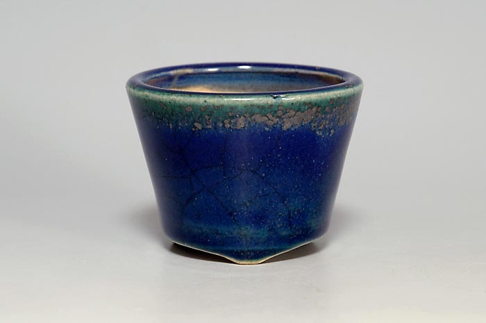 織部釉丸盆栽鉢（Oribe glaze bonsai pot）0103-1・Syoko Kunii bonsai pot of Best Selection｜國井正子盆栽鉢作家のベストセレクション