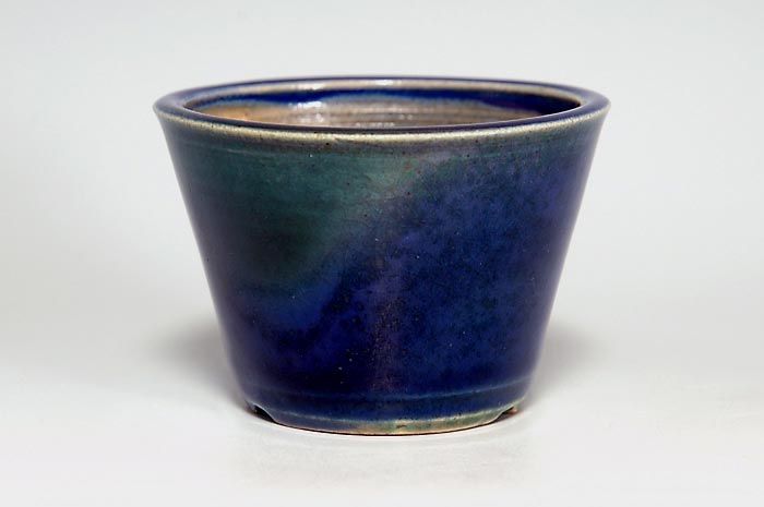 織部釉丸盆栽鉢（Oribe glaze bonsai pot）0104-1・Syoko Kunii bonsai pot of Best Selection｜國井正子盆栽鉢作家のベストセレクション