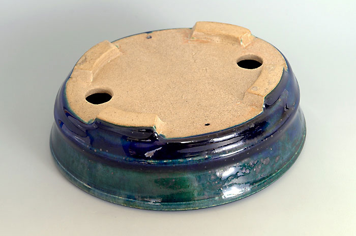 織部釉楕円盆栽鉢(Oribe glaze bonsai pot)0110-3・Syoko Kunii bonsai pot of Best Selection|國井正子盆栽鉢作家のベストセレクション