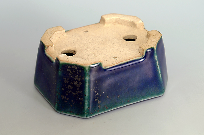 織部釉長方盆栽鉢(Oribe glaze bonsai pot)0111-3・Syoko Kunii bonsai pot of Best Selection|國井正子盆栽鉢作家のベストセレクション