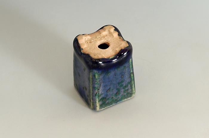 織部釉正方懸崖盆栽鉢(Oribe glaze bonsai pot)0113-3・Syoko Kunii bonsai pot of Best Selection|國井正子盆栽鉢作家のベストセレクション