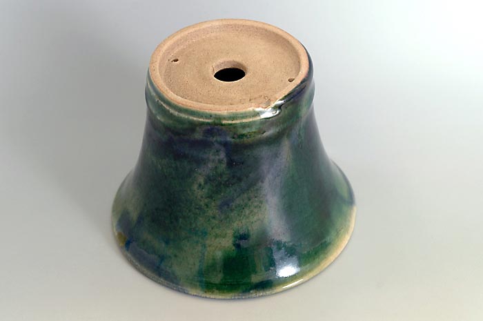 織部釉丸盆栽鉢(Oribe glaze bonsai pot)0118-2・Syoko Kunii bonsai pot of Best Selection|國井正子盆栽鉢作家のベストセレクション