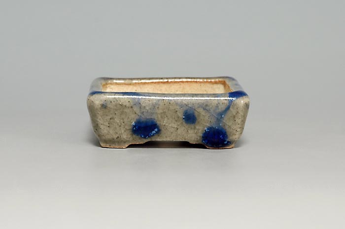 青磁釉長方盆栽鉢（Celadon glaze bonsai pot）0125-1・Syoko Kunii bonsai pot of Best Selection｜國井正子盆栽鉢作家のベストセレクション