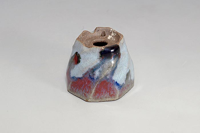 月白釉丸盆栽鉢(Mon white glaze bonsai pot)0142-2・Syoko Kunii bonsai pot of Best Selection|國井正子盆栽鉢作家のベストセレクション