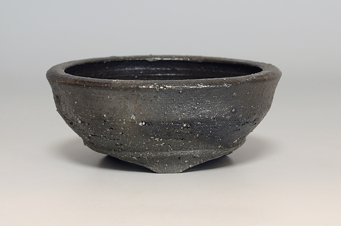 焼締丸盆栽鉢（Unglazed bonsai pot）0153-1・Syoko Kunii bonsai pot of Best Selection｜國井正子盆栽鉢作家のベストセレクション