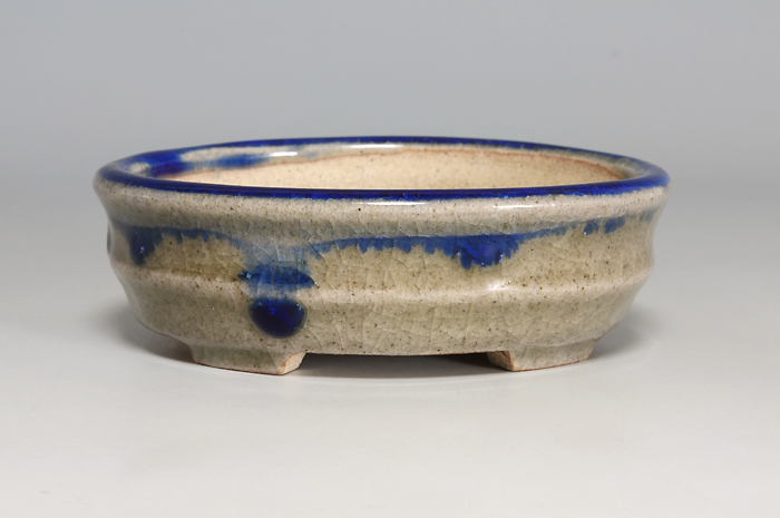 國井正子盆栽鉢作家のベストセレクション｜青磁釉楕円盆栽鉢（Celadon glaze bonsai pot）0165・Syoko Kunii bonsai pot of Best Selection